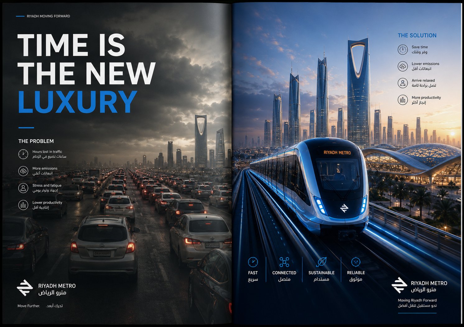 Riyadh Metro — DOUBLE-PAGE MAGAZINE SPREAD