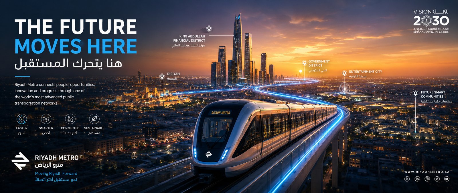 Riyadh Metro The Future Moves Here master key visual