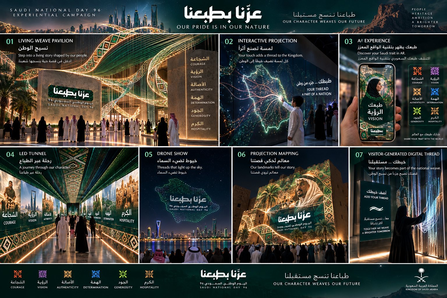 Living Weave, projection, AR and immersive environment concept board